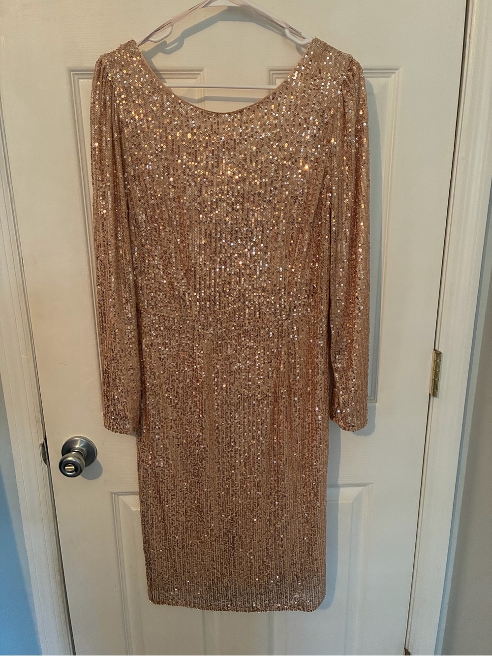 Nanette Lepore Long Sleeve Cocktail Dress in Rose Gold size 10